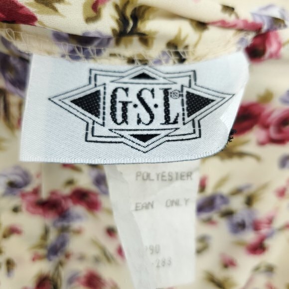 VTG 90s All Over Floral Print Midi Skirt S (Tag size 9) Yellow - Picture 3 of 16